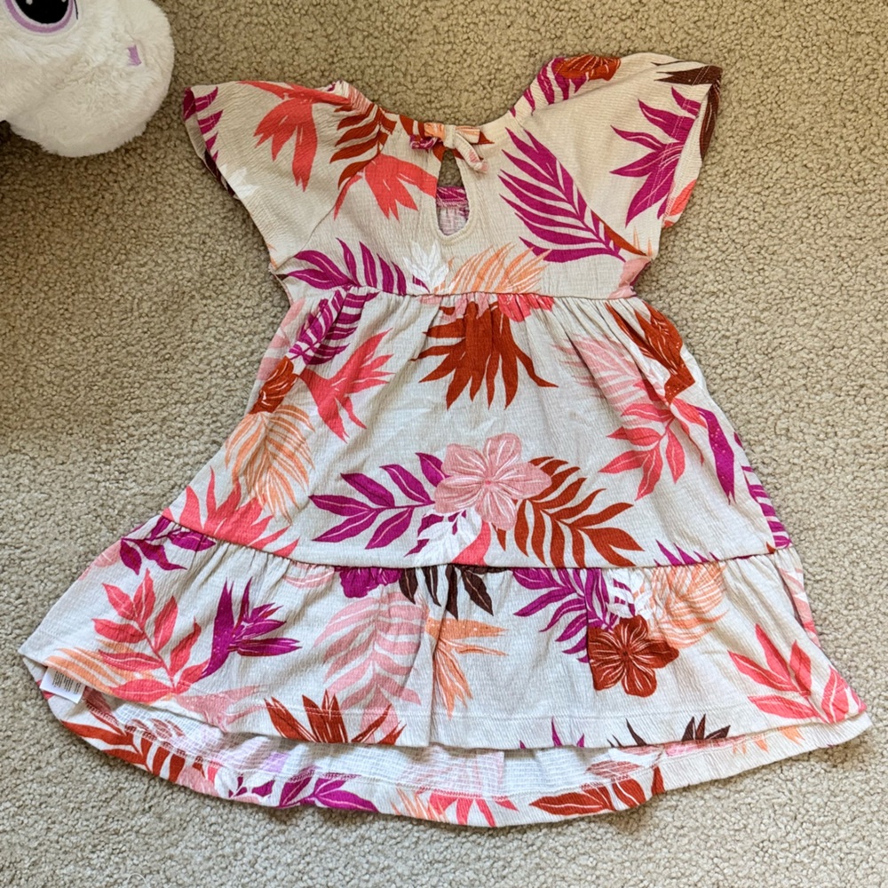 🌺 Carter’s Tropical Print Flutter Sleeve Dress (5T / 5A) 🍍🌴 - Picture 3 of 4